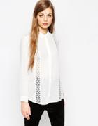 Asos Lace Insert Blouse - Ivory