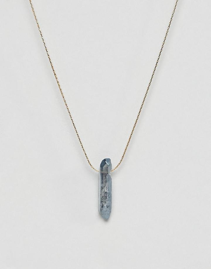 Orelia Thread Through Shard Necklace L - Blue