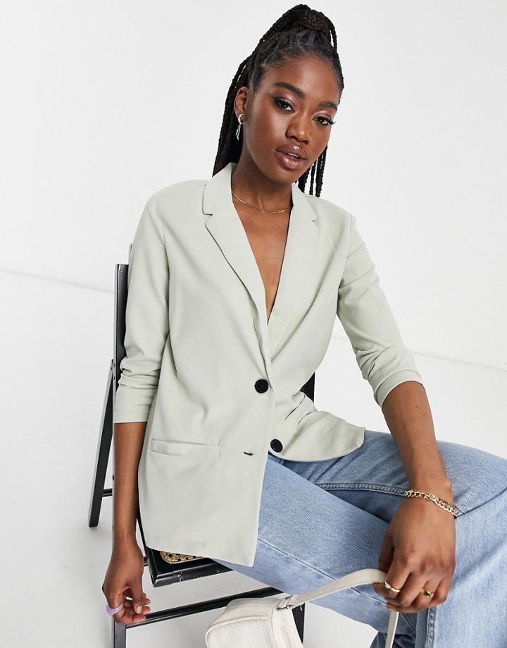 Jdy Oversized Blazer In Sage Green - Part Of A Set