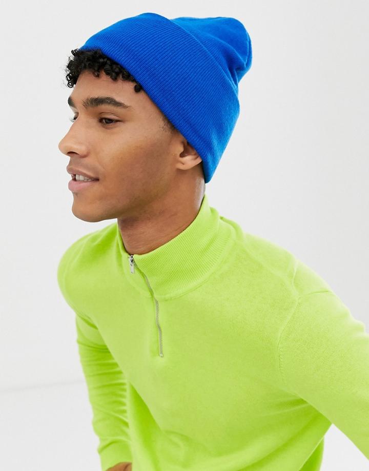 Asos Design Bright Blue Fashion Beanie