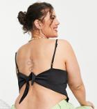 Collusion Plus Exclusive Color Scarf Top With Straps In Black