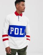 Polo Ralph Lauren Large Logo Rugby Polo Custom Regular Fit In White