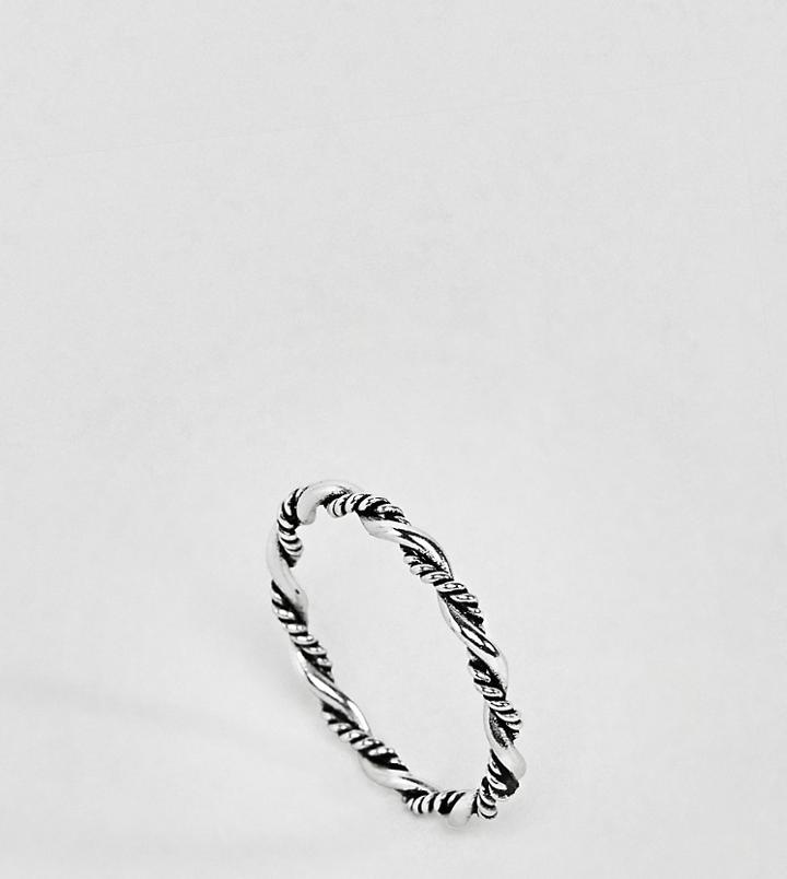 Reclaimed Vintage Inspired Sterling Silver Twist Ring - Silver