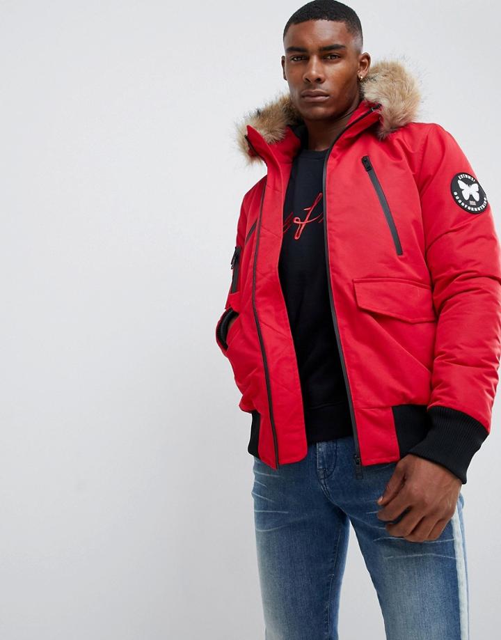 Good For Nothing Parka Jacket In Red - Red