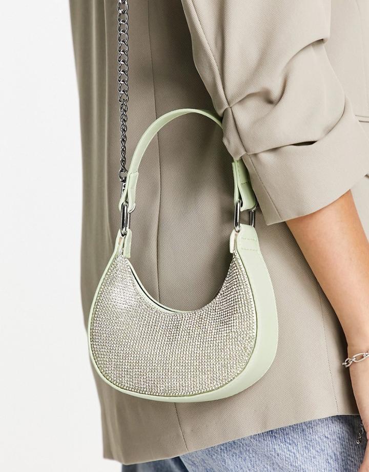 Ego Tiny Crystal Drench Shoulder Bag In Silver