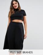 Club L Plus Office Short Sleeve Top Co-ord - Black