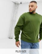 Collusion Plus Oversized Sweatshirt In Khaki - Green