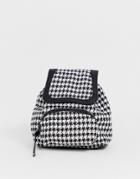 Pieces Houndstooth Backpack-black