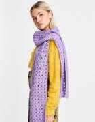 Asos Design Crochet Knit Scarf In Lilac-purple