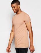 Asos Longline Muscle T-shirt In Brown - Tanners Brown