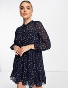 Whistles Paisley Print Tiered Dress In Blue-blues