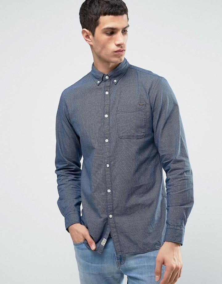 Jack & Jones Vintage Shirt With Button Down Collar In Regular Fit - Bl