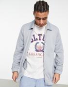 Asos Design Set Oversized Jersey Jacket In Blue With Quilting