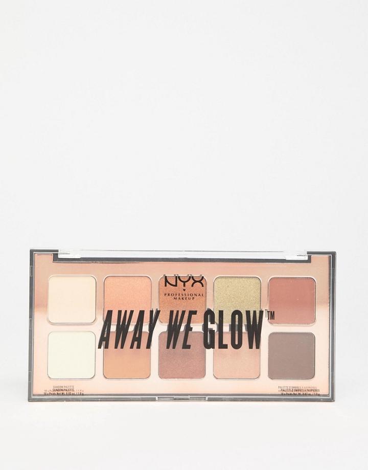 Nyx Professional Makeup Away We Glow Shadow Palette - Hooked On Glow - Pink