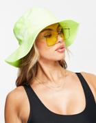 Elsie & Fred Velvet Oversized Bucket Hat In Retro Dolphin-pink