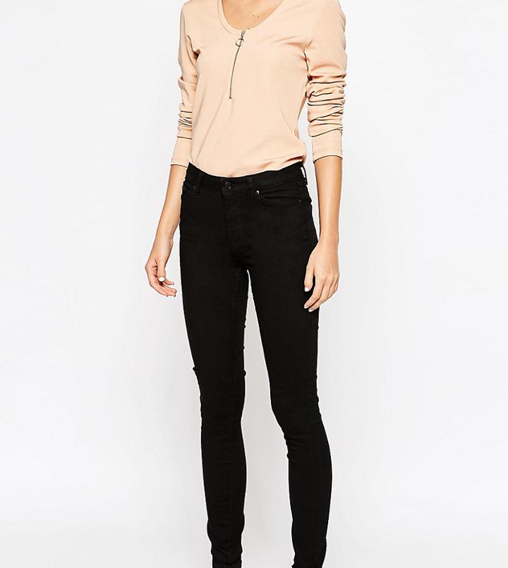 Weekday Body High Waist Super Stretch Skinny Jeans - Black