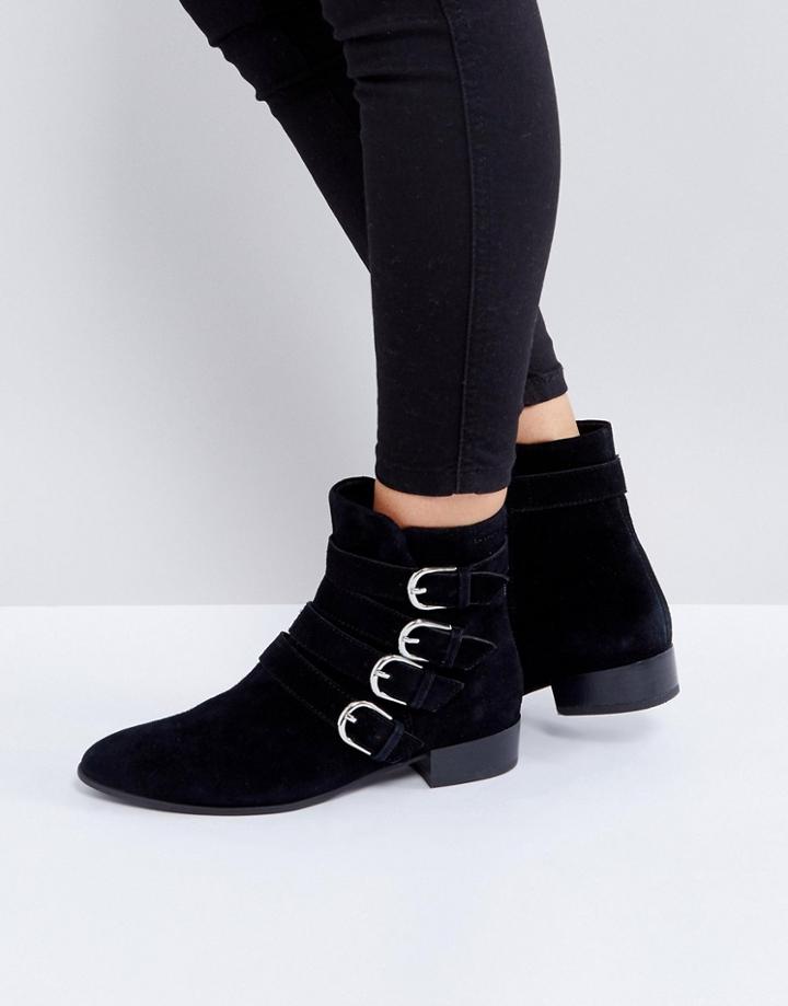 Vagabond Gigi Black Suede Ankle Boots - Black