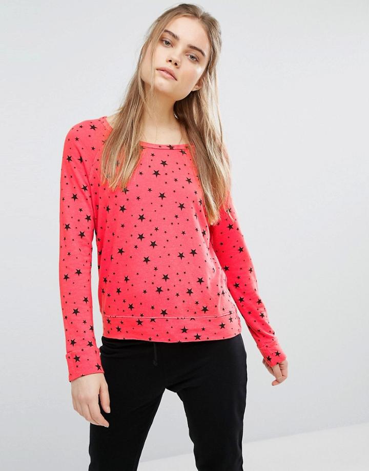 Sundry Red Stars Terry Top - Red