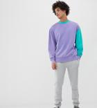 Collusion Washed Color Block Sweatshirt In Lilac
