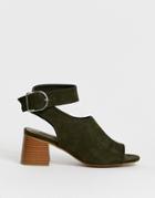 Asos Design Trina Peep Toe Shoe Boots - Green