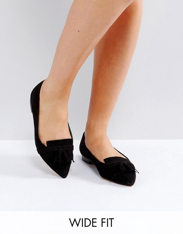 Asos Lexington Wide Fit Loafer Ballet Flats - Black