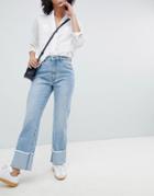 Rolla's Original Straight Jean With Turn Up Hems-blue
