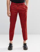 Religion Skinny Cropped Pants In Check - Red