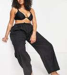 Collusion Plus Low Rise Pants In Black