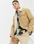 D-struct Sherpa Lined Cord Trucker Jacket - Stone