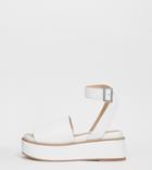 Asos Design Wide Fit Taylor Flatform Sandals - White