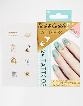 Metallic Nail Cuticle Tattoo - Gold
