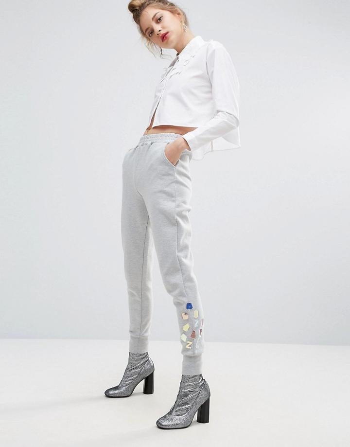 Ziztar Bling Stones Trackpants - Gray