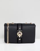 Versace Jeans Handbag With Chain Handle And Clasp - Black