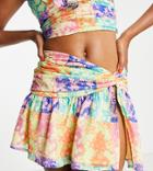 Asyou Split Front Rara Skirt In Watercolor Floral Print - Part Of A Set-multi