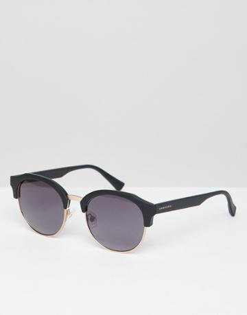 Hawkers Round Rubber Sunglasses In Black