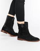 H By Hudson Hanwell Suede Calf Boots - Black Suede