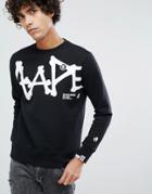 Aape By A Bathing Ape Sweatshirt With Large Script Logo In Black - Black