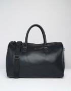 Asos Design Carryall In Black With Gold Emboss