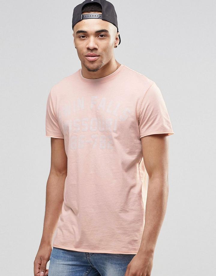 New Look T-shirt In Light Pink With Missouri Print - Pink
