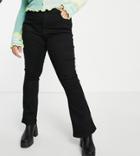 Noisy May Curve High Waisted Flared Jeans In Black