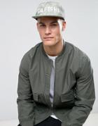 Hollister Logo Baseball Cap In Green Camo - Gray