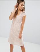 Vila Geo Print Burnout Midi Dress With Side Slits - Pink