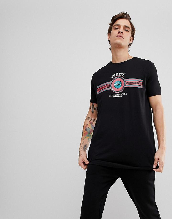 Asos T-shirt With Text Print - Black