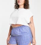 Heartbreak Plus Shorts In Blue Check - Part Of A Set-black