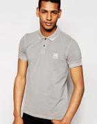 Boss Orange Polo Shirt With Logo In Slim Fit - Gray