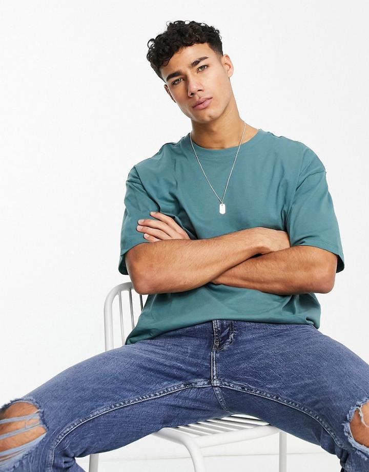 New Look Oversized T-shirt In Mid Green
