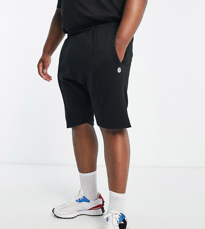 Le Breve Plus Pin Tuck Jersey Shorts In Black