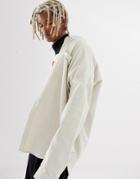Collusion Oversized Cord Shirt In Beige - White