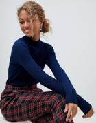 New Look Stand Neck Sweater In Navy - Navy