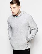 Asos Textured Hoodie With Zips In Gray - Gray